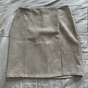 Elegant Black Suede Women's Skirt